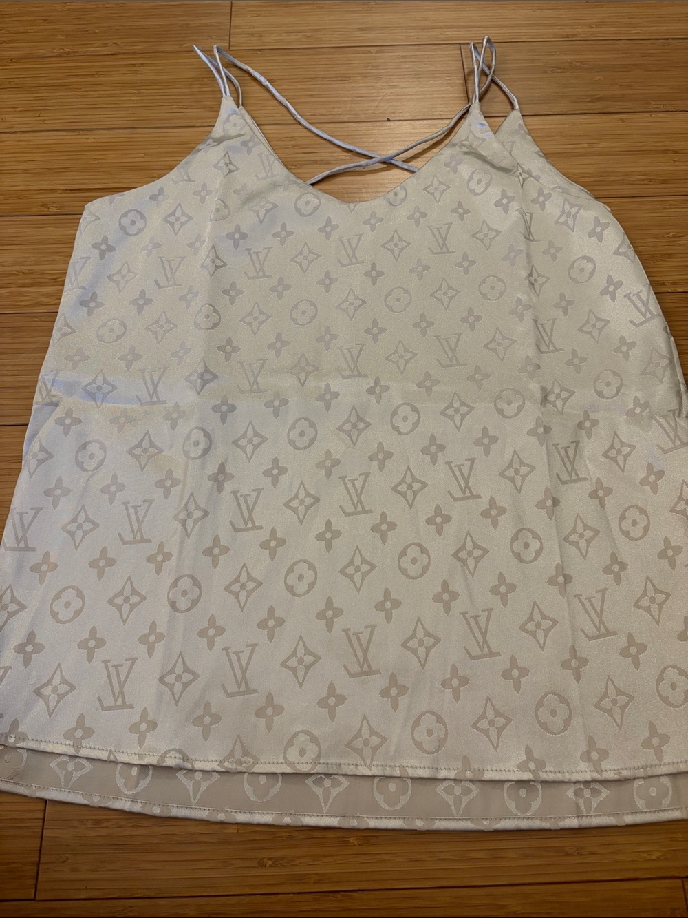 LV Cream and Beige Monogram Cami Top